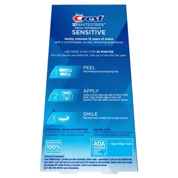 Crest 3D Whitestrips Sensitive At-home Teeth Whitening Kit - Image 2