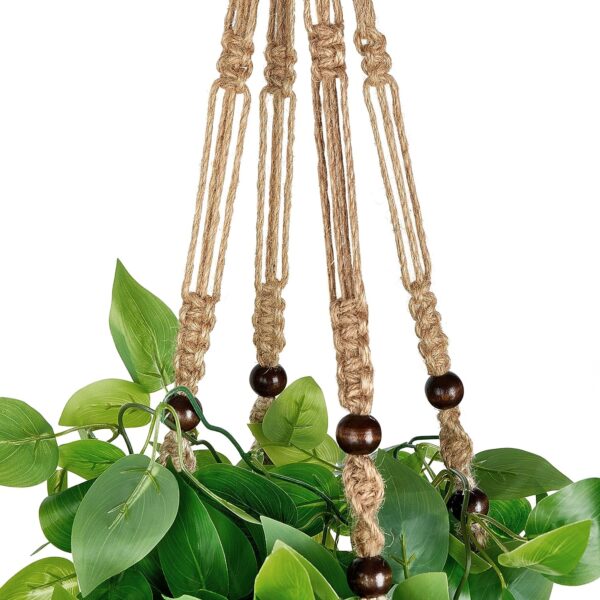 Mkono 2 Packs Fake Hanging Plant with Pot, Artificial Plants - Image 4